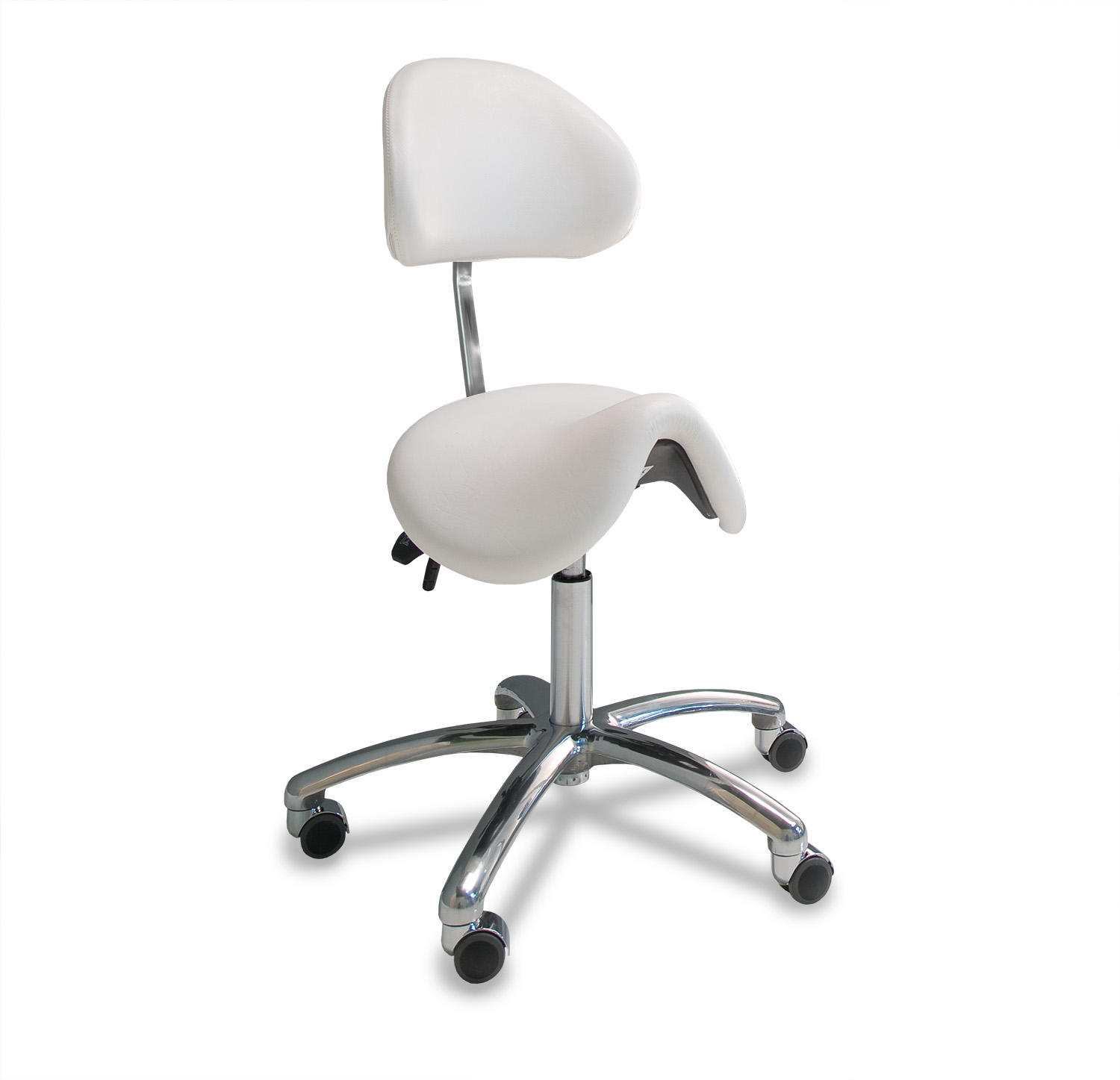 Narrow store saddle stool