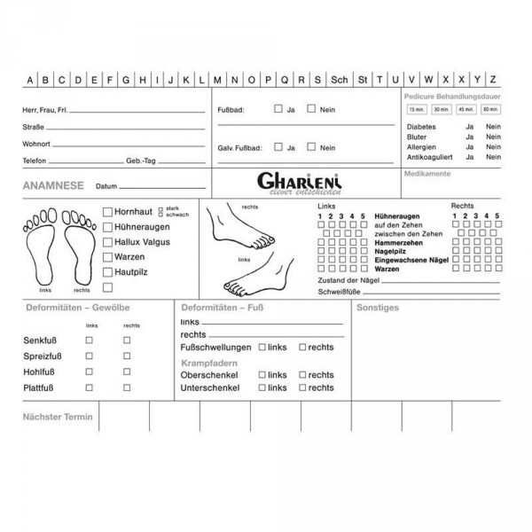 customer register cards, 100 pieces