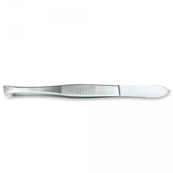 Eyebrow tweezer, slant tip, stainless steel