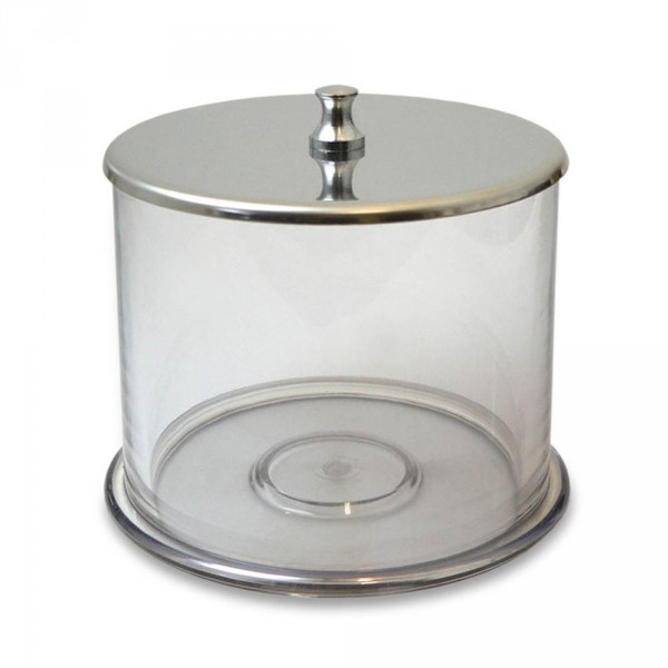 Acrylic cotton jar with lid, acrylic with stainless steel cover, Ø 11 cm (4.33 )