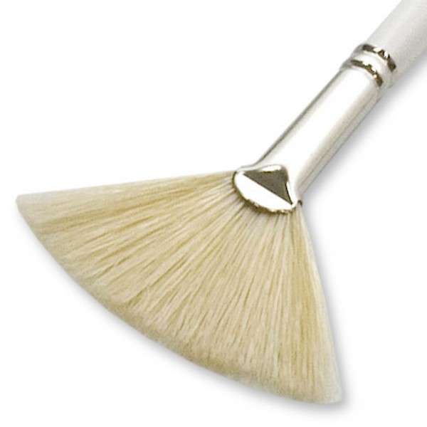 Fan brush, white, length approx. 20 cm (7.87 in)